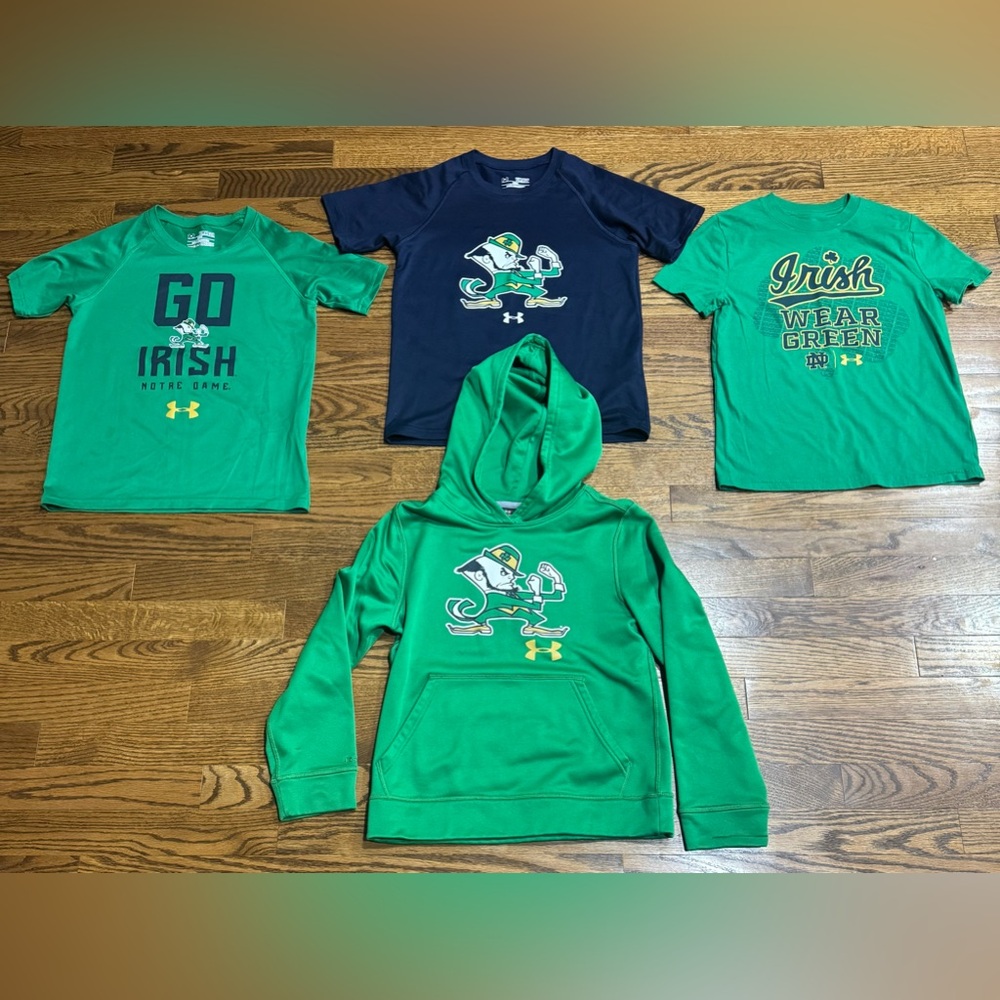 Under Armour lot of Notre Dame tops, youth size small
